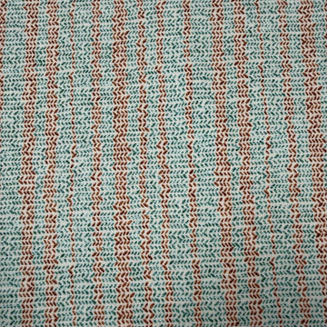 100% cotton quilting fabric featuring textured sage green and brown vertical stripes on a white background, 45 inch wide.
