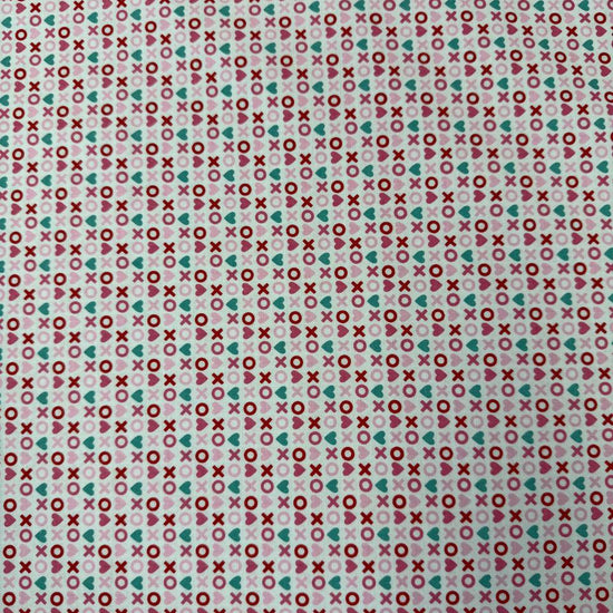 Smitten Chicken by Poppie Cotton XOXO quilting fabric available in White, Aqua, and Red, 100% cotton, 45-inch wide.