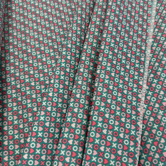 Smitten Chicken by Poppie Cotton XOXO quilting fabric available in White, Aqua, and Red, 100% cotton, 45-inch wide.
