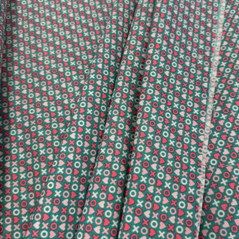 Smitten Chicken by Poppie Cotton XOXO quilting fabric available in White, Aqua, and Red, 100% cotton, 45-inch wide.