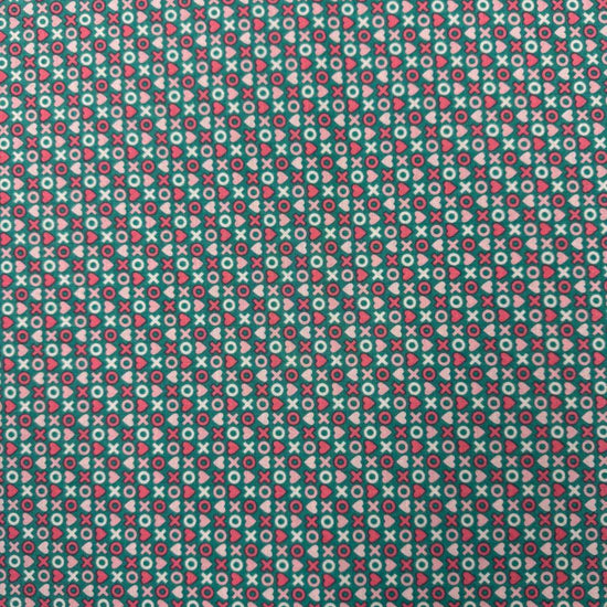 Smitten Chicken by Poppie Cotton XOXO quilting fabric available in White, Aqua, and Red, 100% cotton, 45-inch wide.