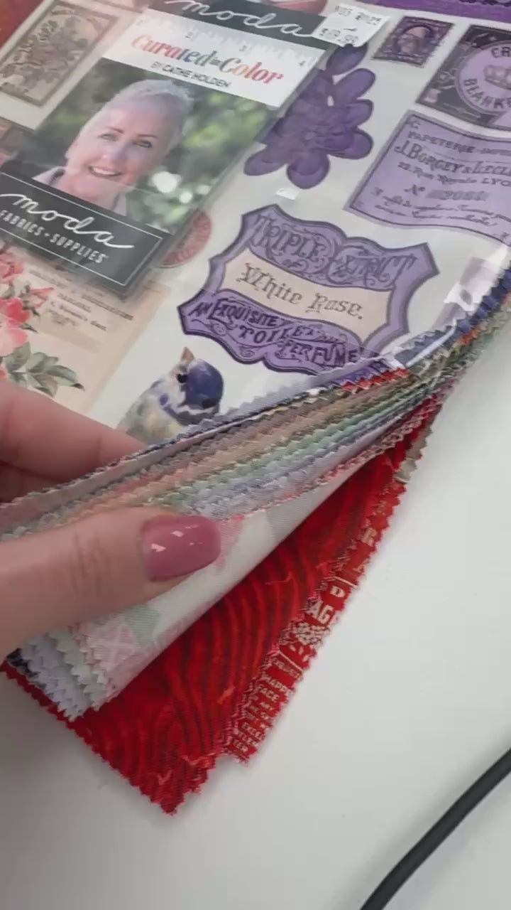 Moda Curated in Color Layer Cake fabric bundle by Cathe Holden vintage prints quilting cotton