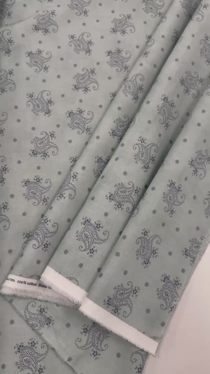 Breathtaking Blues paisley cotton fabric by 3 Sisters for Moda in Sky
