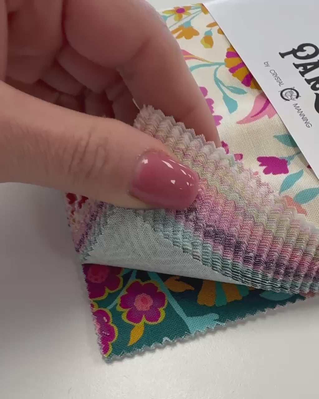 Paper Charm Pack by Crystal Manning for Moda Fabrics with colorful modern floral quilting cotton prints